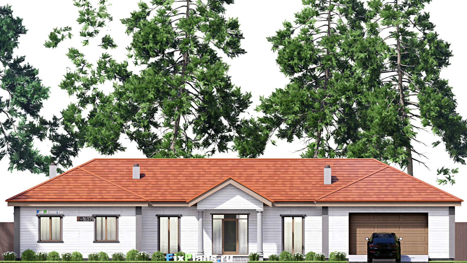 F-16379 - План одноэтажного дома 19 на 26, площадью 280 м² с 3 спальнями