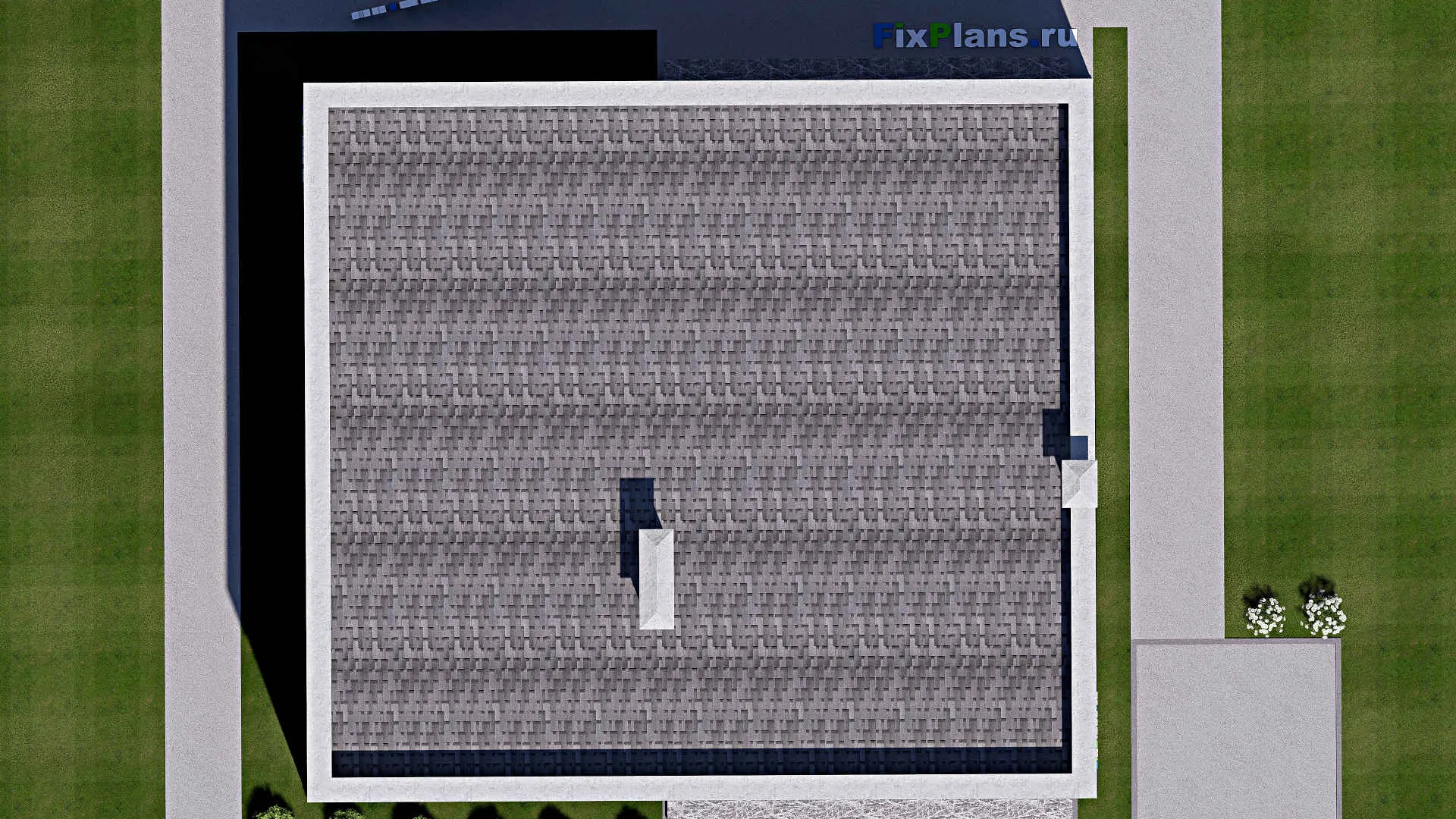 F-12932 - План одноэтажного дома 15 на 16, площадью 190 м² с террасой и 3 спальнями