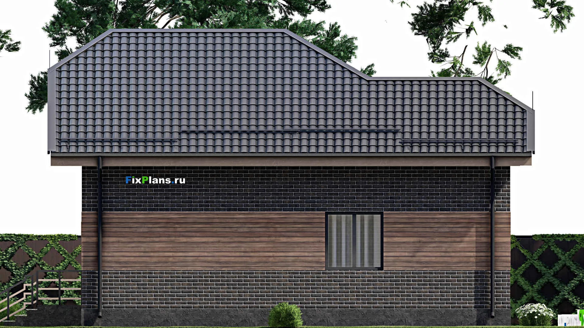 F-4832 - План одноэтажного дома 11 на 12, площадью 90 м² с 2 спальнями