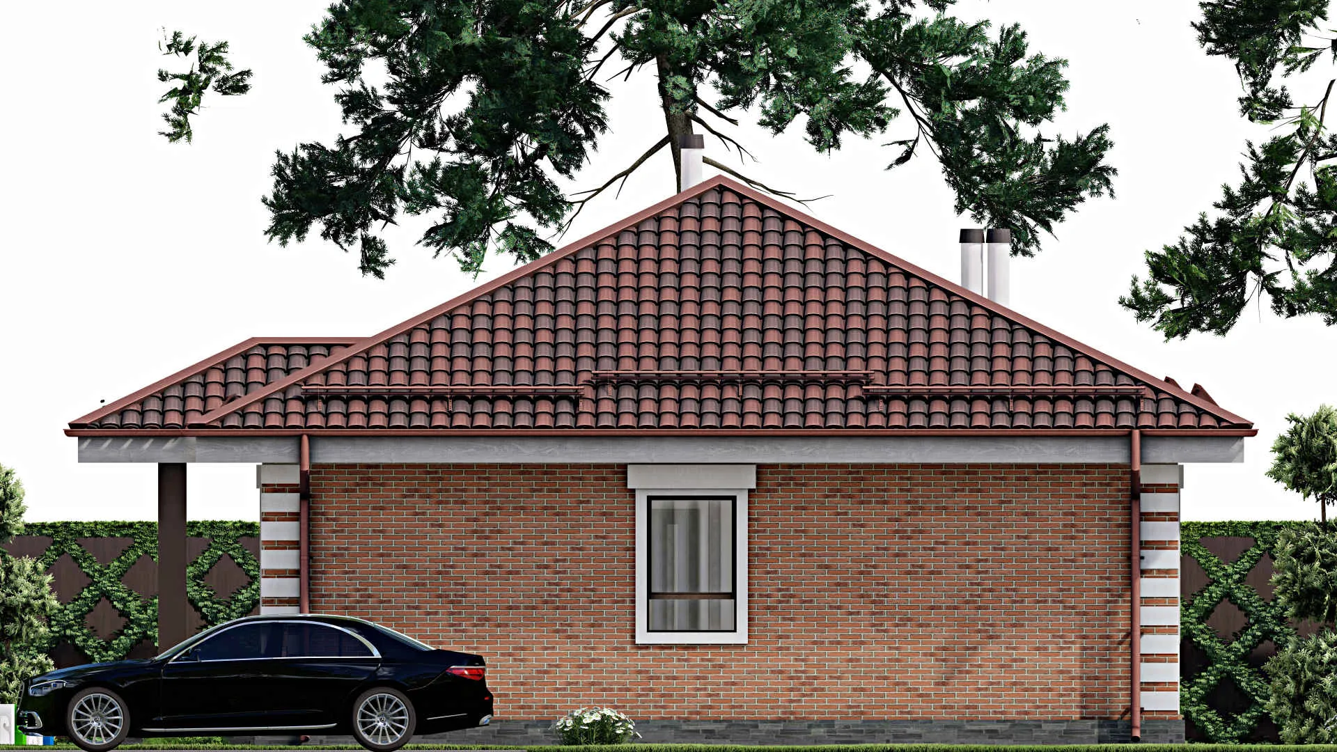 F-9737 - План одноэтажного дома 11 на 13, площадью 100 м² с 3 спальнями