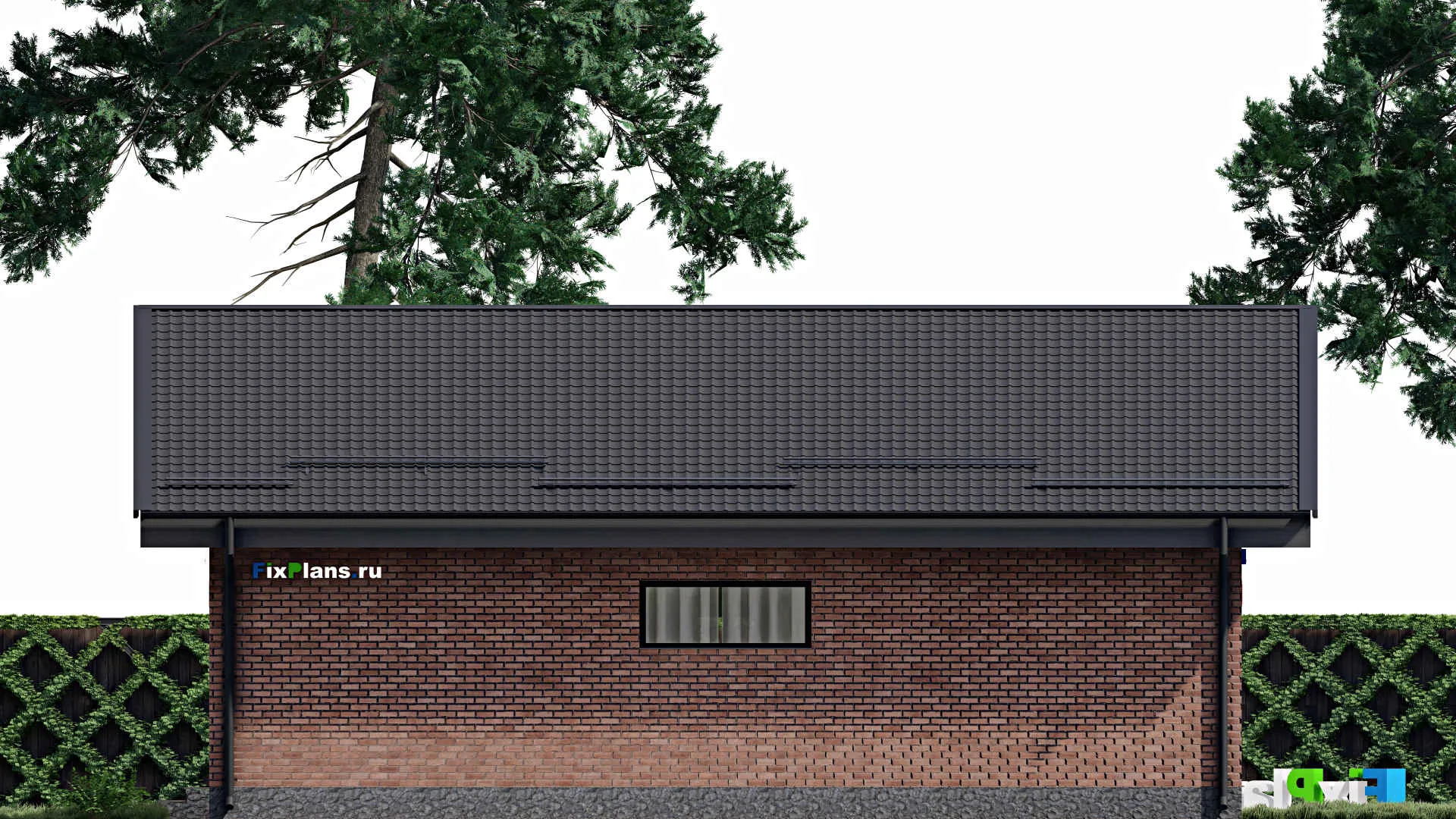 F-0017 - Проект одноэтажного дома 12 на 20, площадью 180 м² с террасой и 4 спальнями