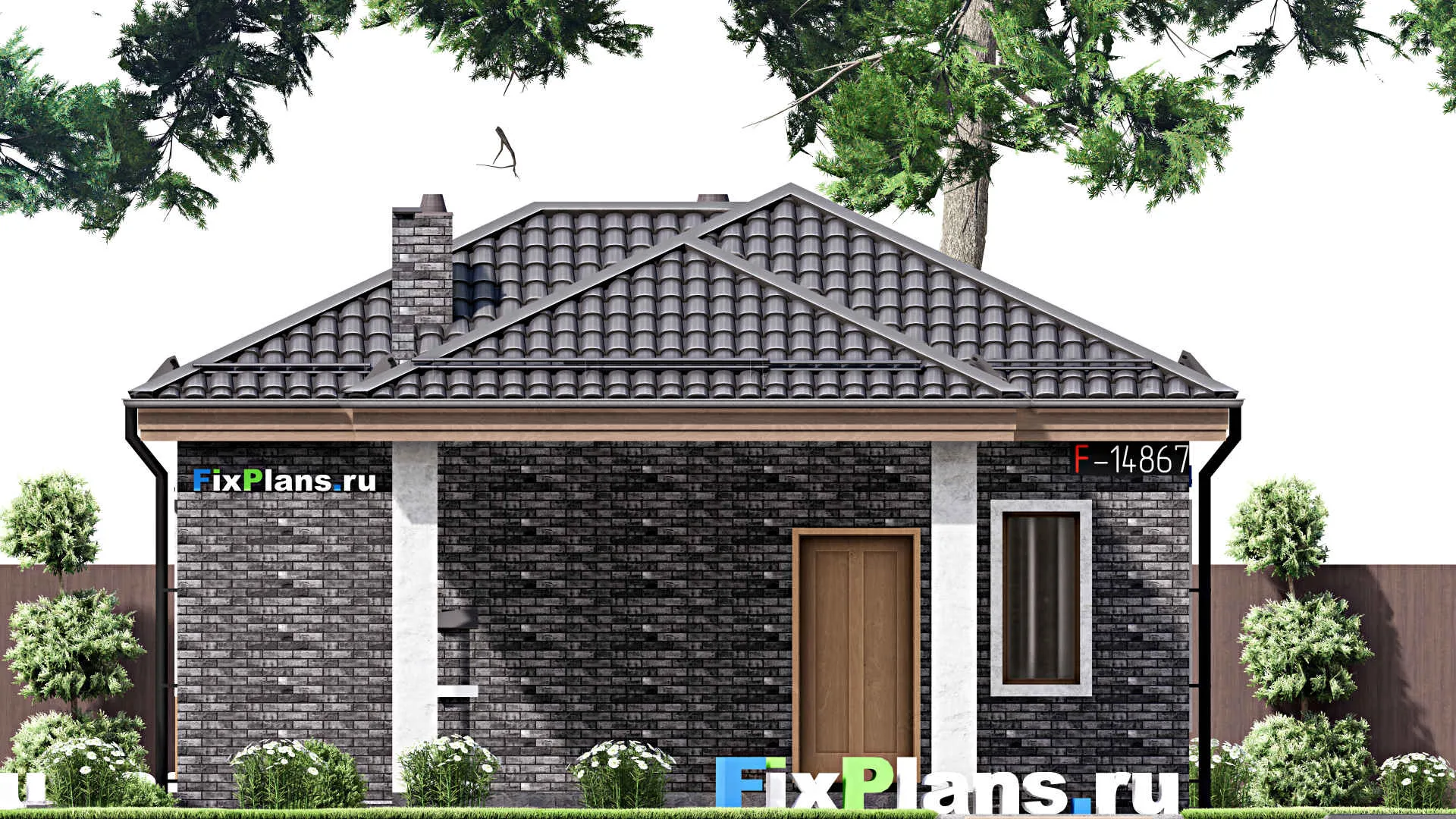 F-14867 - Проект бани 10 на 14, площадью 80 м² с комнатой отдыха, терассой и санузлом