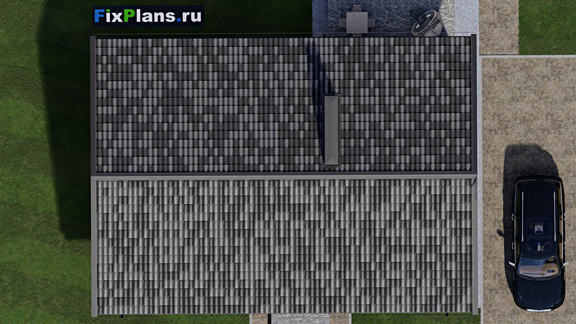 F-1214 - Проект одноэтажного дома 9 на 13, площадью 110 м² с террасой и 3 спальнями