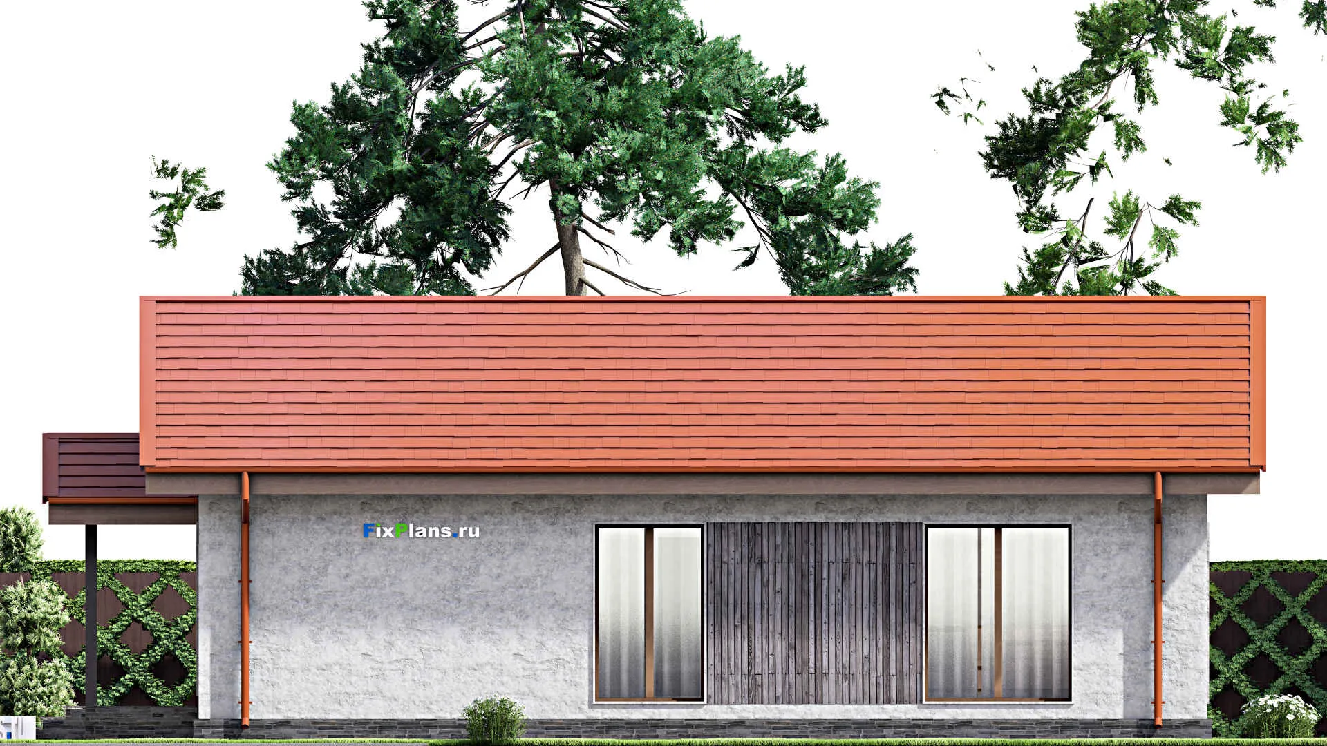 F-13427 - План одноэтажного дома 9 на 15, площадью 90 м² с 2 спальнями