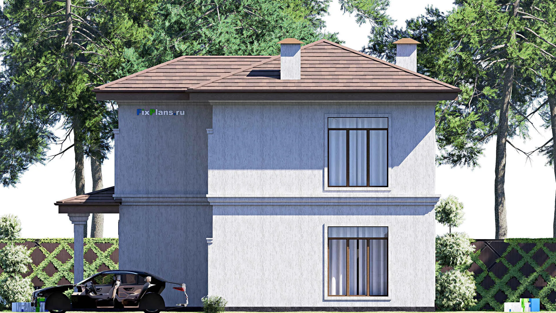 F-17360 - Проект двухэтажного дома 12 на 14, площадью 160 м² с 3 спальнями