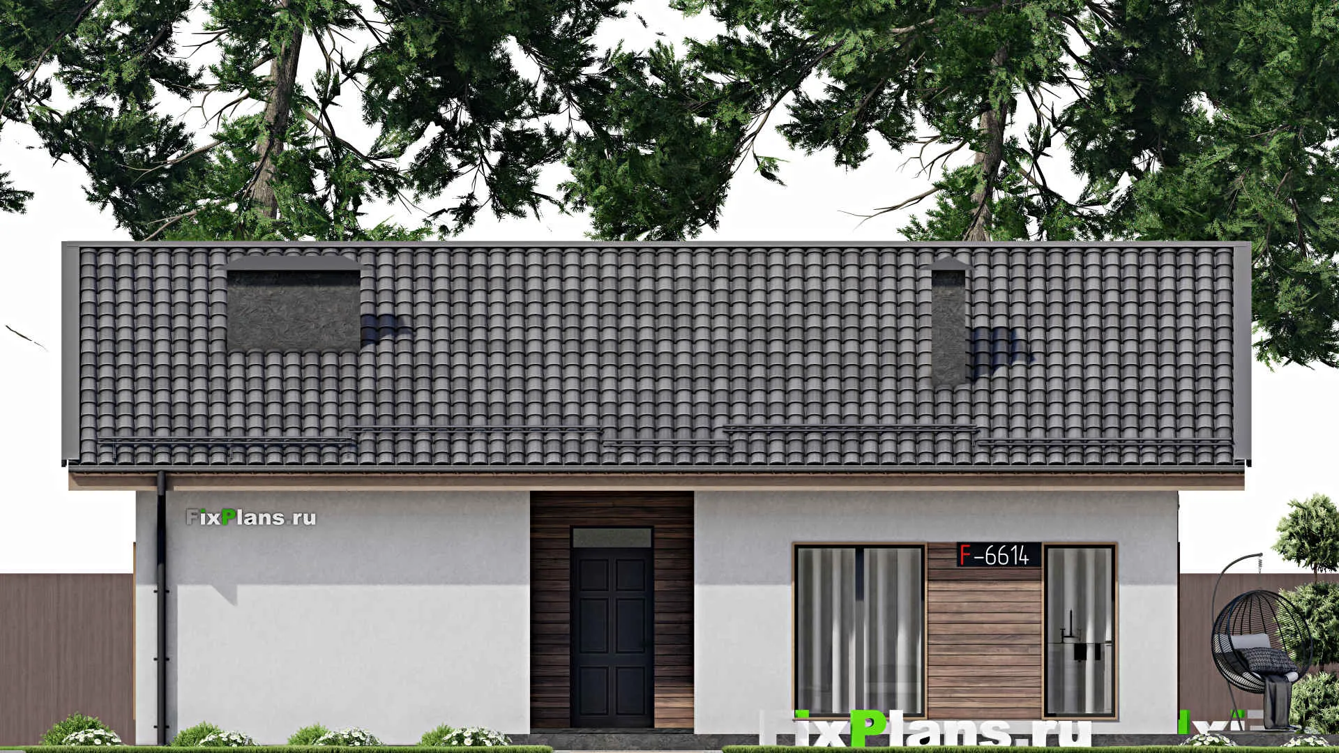 F-6614 - Проект одноэтажного дома 10 на 13, площадью 140 м² с 3 спальнями