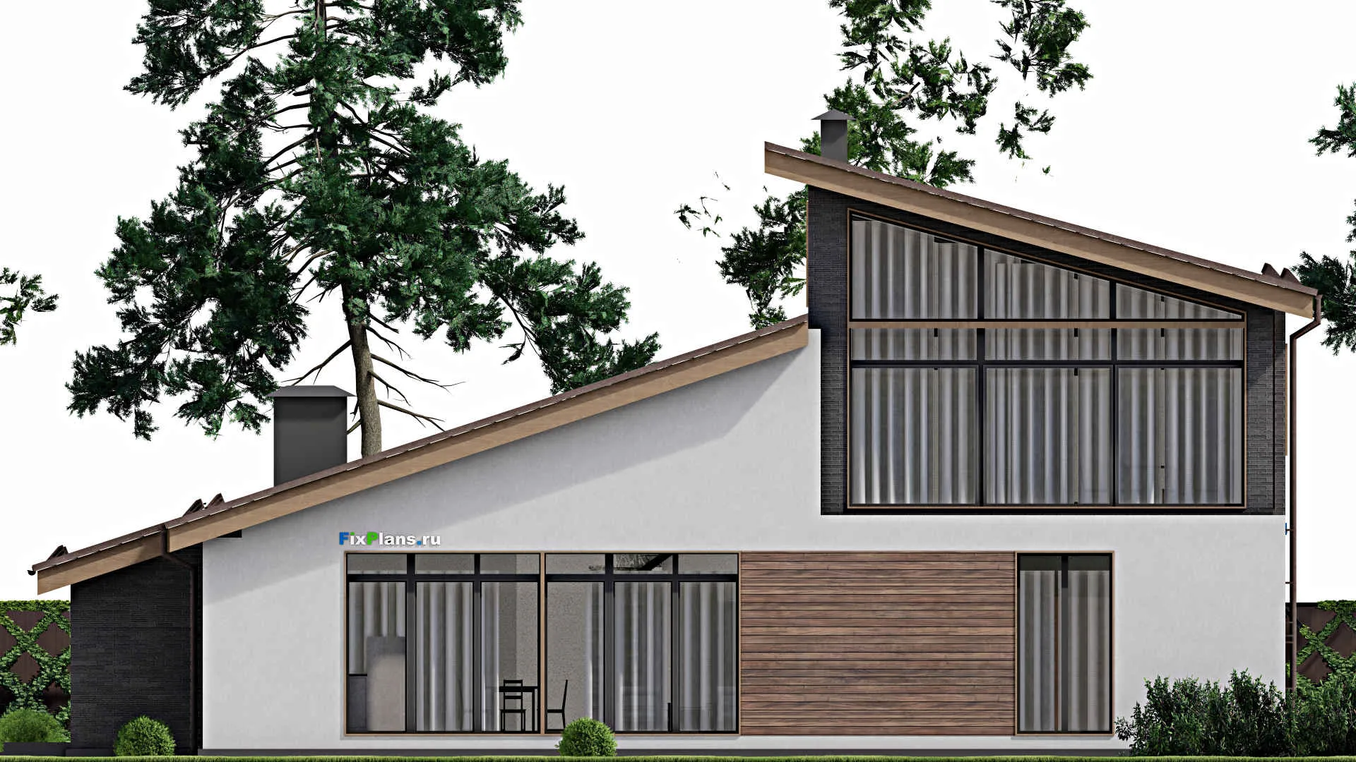 F-5264 - Проект дома с мансардой 19 на 23, площадью 390 м² с спортзалом и 5 спальнями