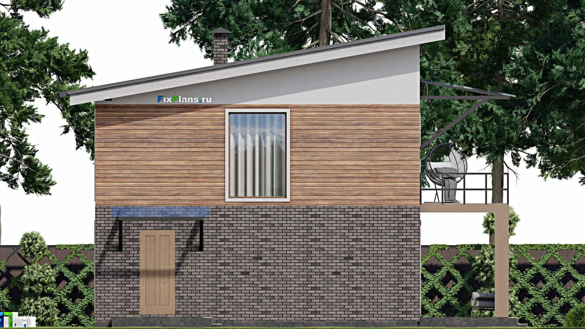 F-9314 - Проект двухэтажного дома 12 на 15, площадью 220 м² с террасой, балконом и 4 спальнями