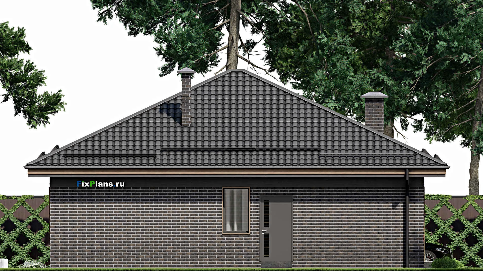 F-5156 - План одноэтажного дома 12 на 12, площадью 110 м² с 3 спальнями