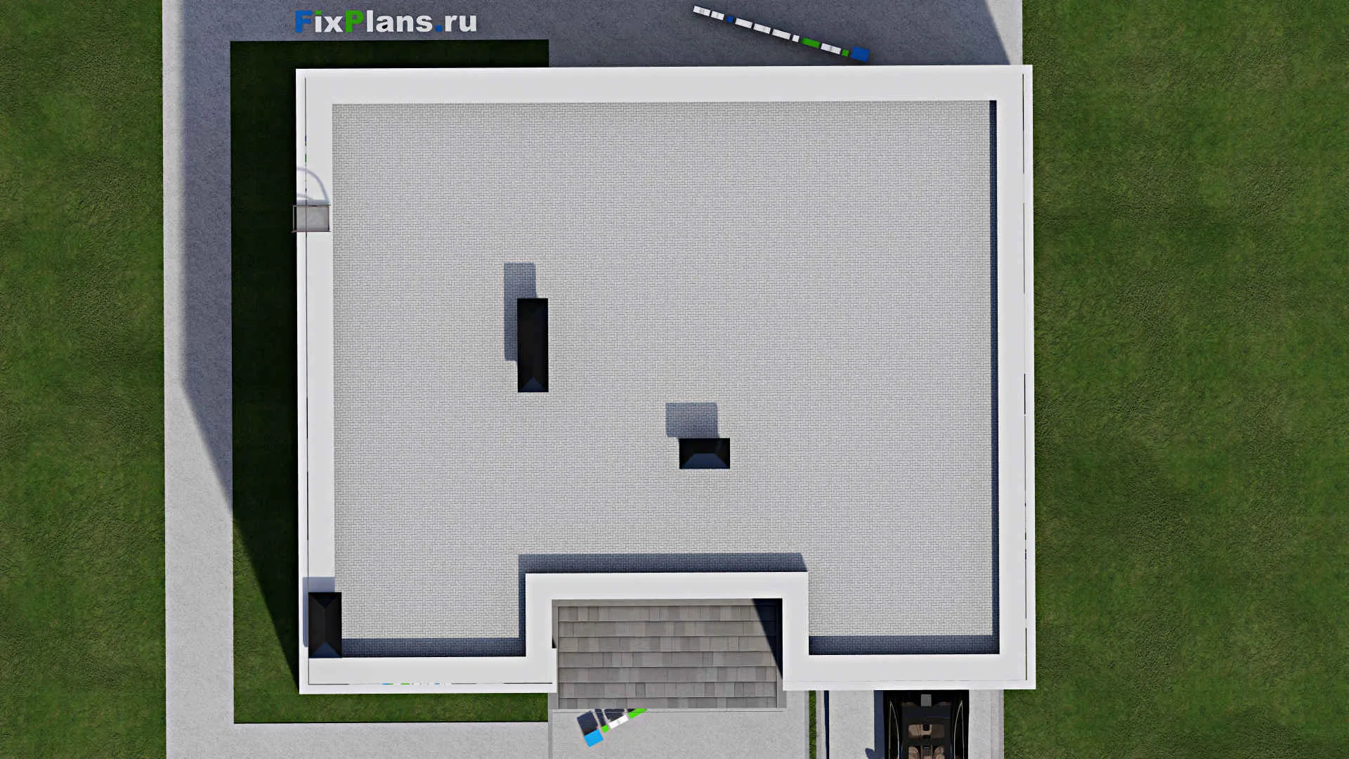 F-8378 - Планы двухэтажного дома 14 на 16, площадью 310 м² с террасой, балконом, гаражом на 1 машину и 4 спальнями