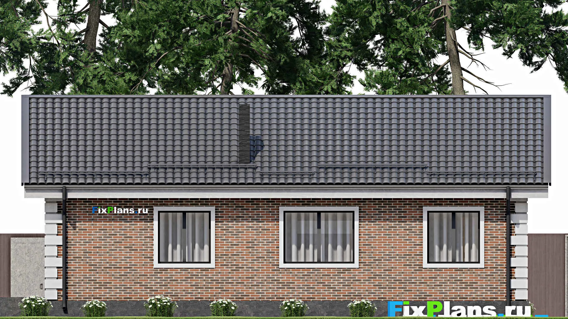 F-5147 - Проект одноэтажного дома 9 на 14, площадью 100 м² с 3 спальнями