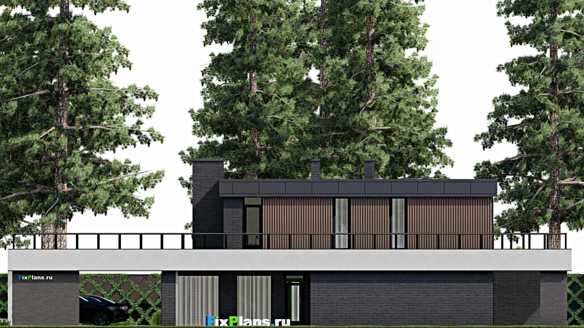 F-1601 - Проект двухэтажного дома 14 на 26, площадью 320 м² с террасой и 3 спальнями