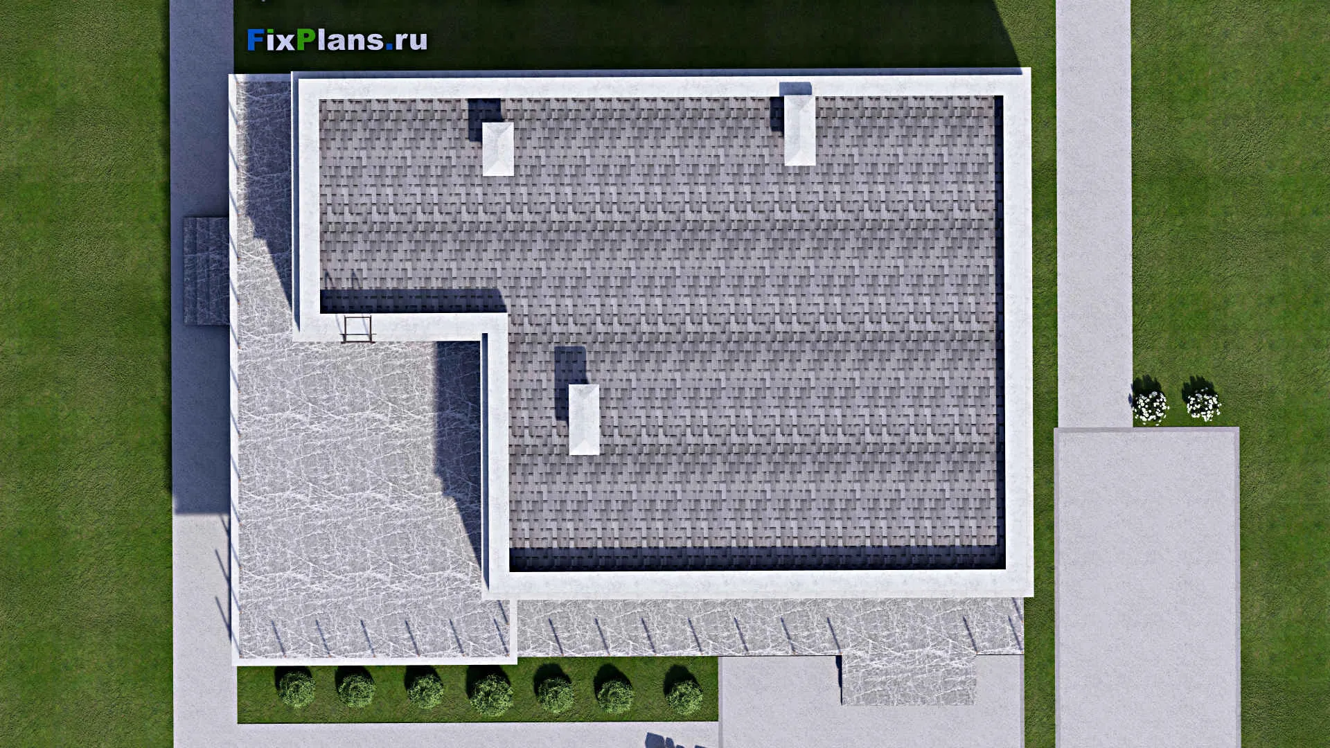F-14696 - Проект двухэтажного дома 13 на 18, площадью 350 м² с террасой, балконом, баней, бассейном и 3 спальнями