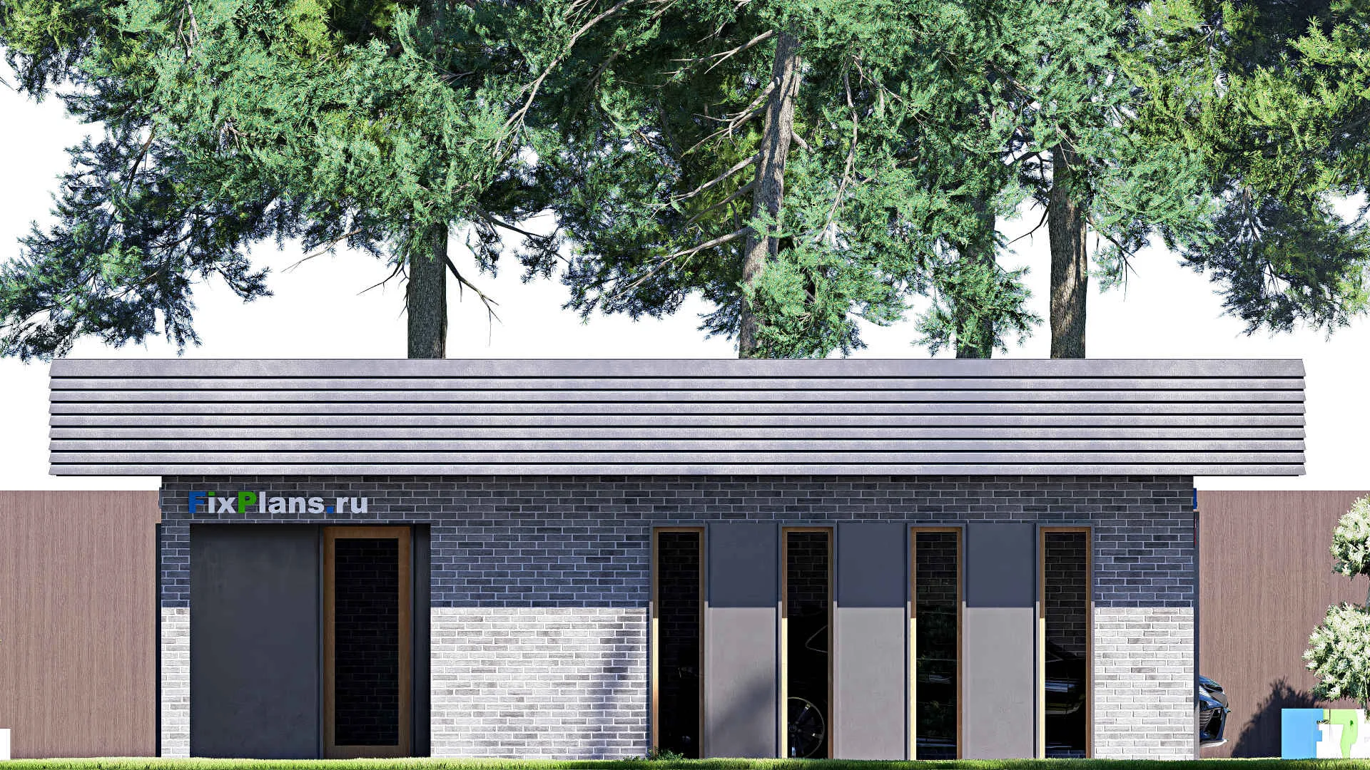 F-21059 - Проект гаража 8 на 9, площадью 60 м² на 2 машиноместа