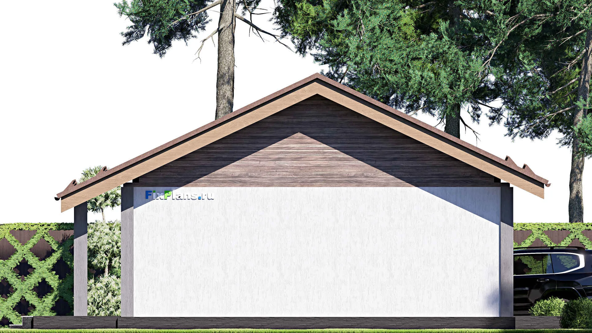 F-17261 - Проект одноэтажного дома 13 на 13, площадью 110 м² с террасой и 3 спальнями