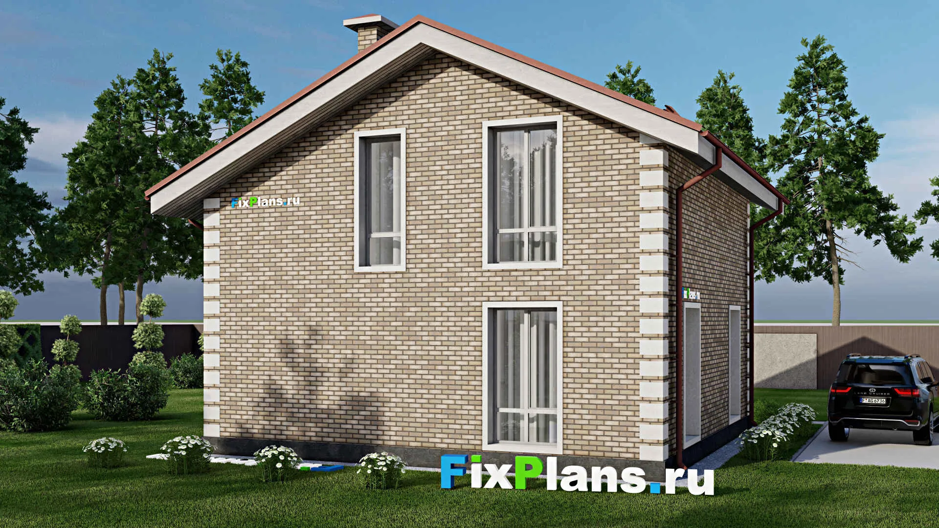 F-2501 - Проект дома с мансардой 9 на 11, площадью 110 м² с 3 спальнями