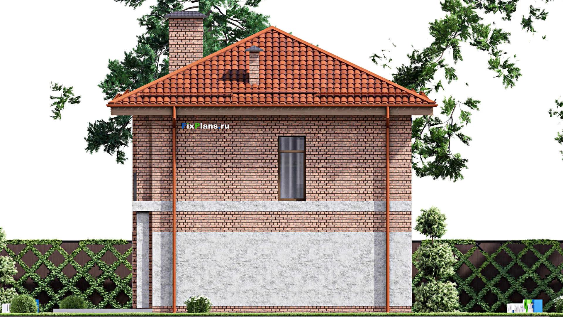 F-13418 - Проект двухэтажного дома 12 на 12, площадью 140 м² с террасой, балконом и 4 спальнями