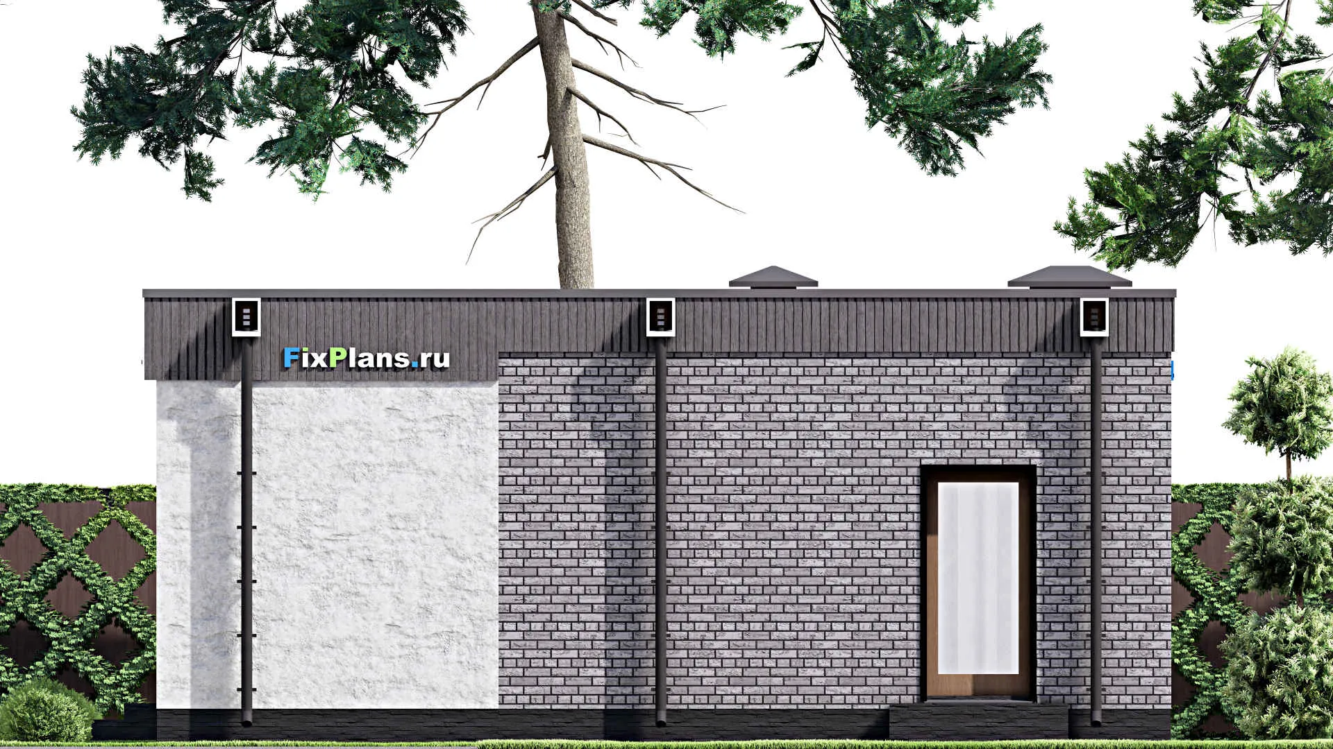 F-14903 - Проект бани 9 на 13, площадью 110 м² с терассой, санузлом и спальней