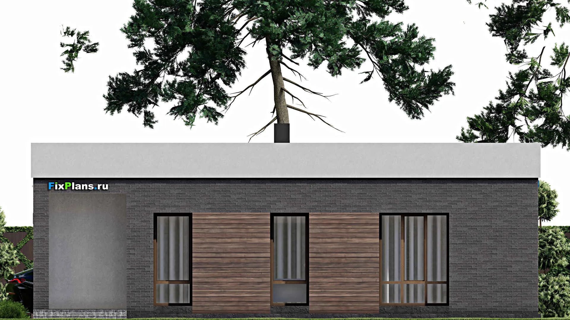 F-7811 - Проект одноэтажного дома 11 на 13, площадью 120 м² с 3 спальнями