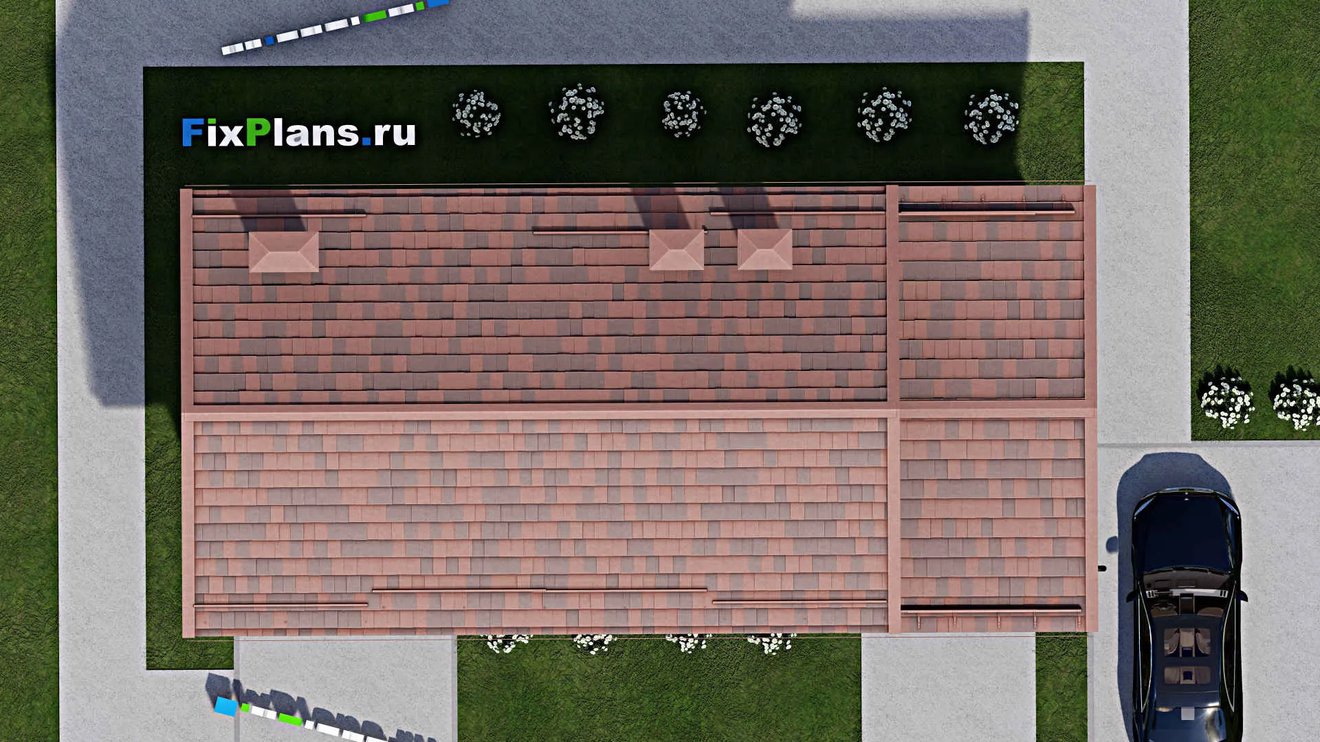 F-10133 - Проект дома с мансардой 7 на 15, площадью 110 м² с террасой, баней и 1 спальнями