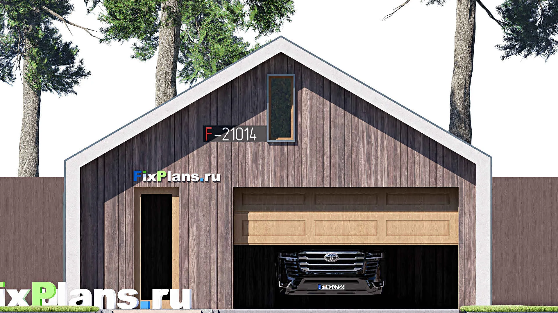F-21014 - Проект гаража 8 на 8, площадью 50 м² на 2 машиноместа