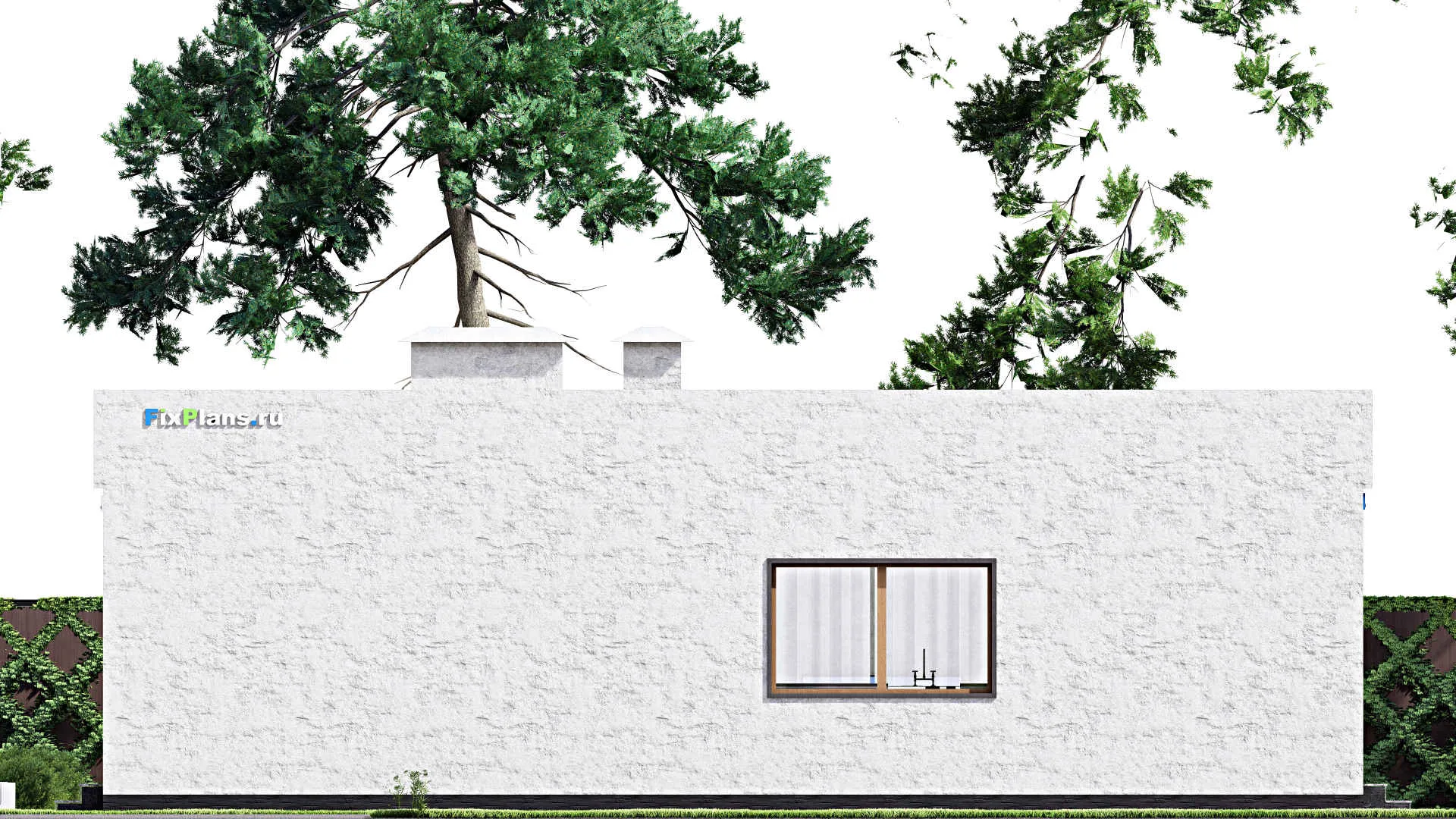 F-12932 - План одноэтажного дома 15 на 16, площадью 190 м² с террасой и 3 спальнями