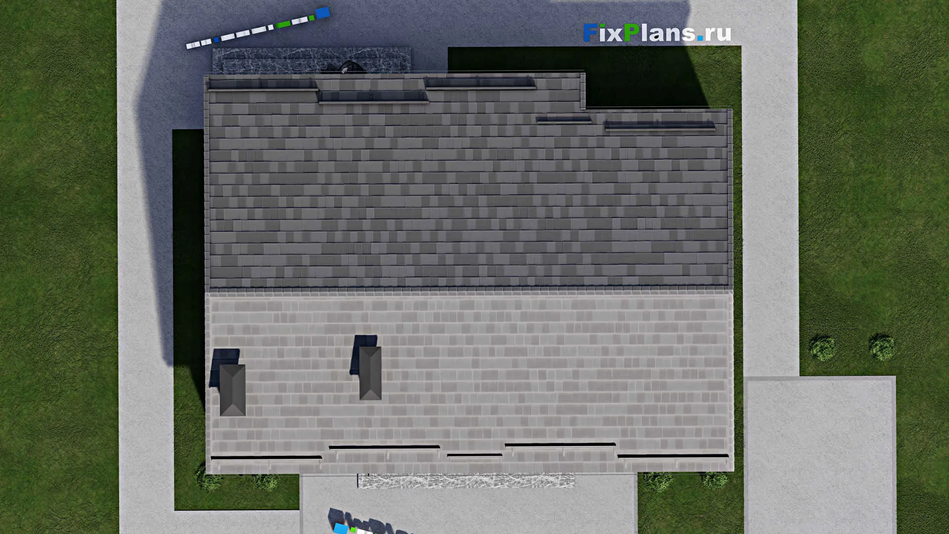 F-7262 - Проект одноэтажного дома 12 на 14, площадью 110 м² с террасой и 3 спальнями