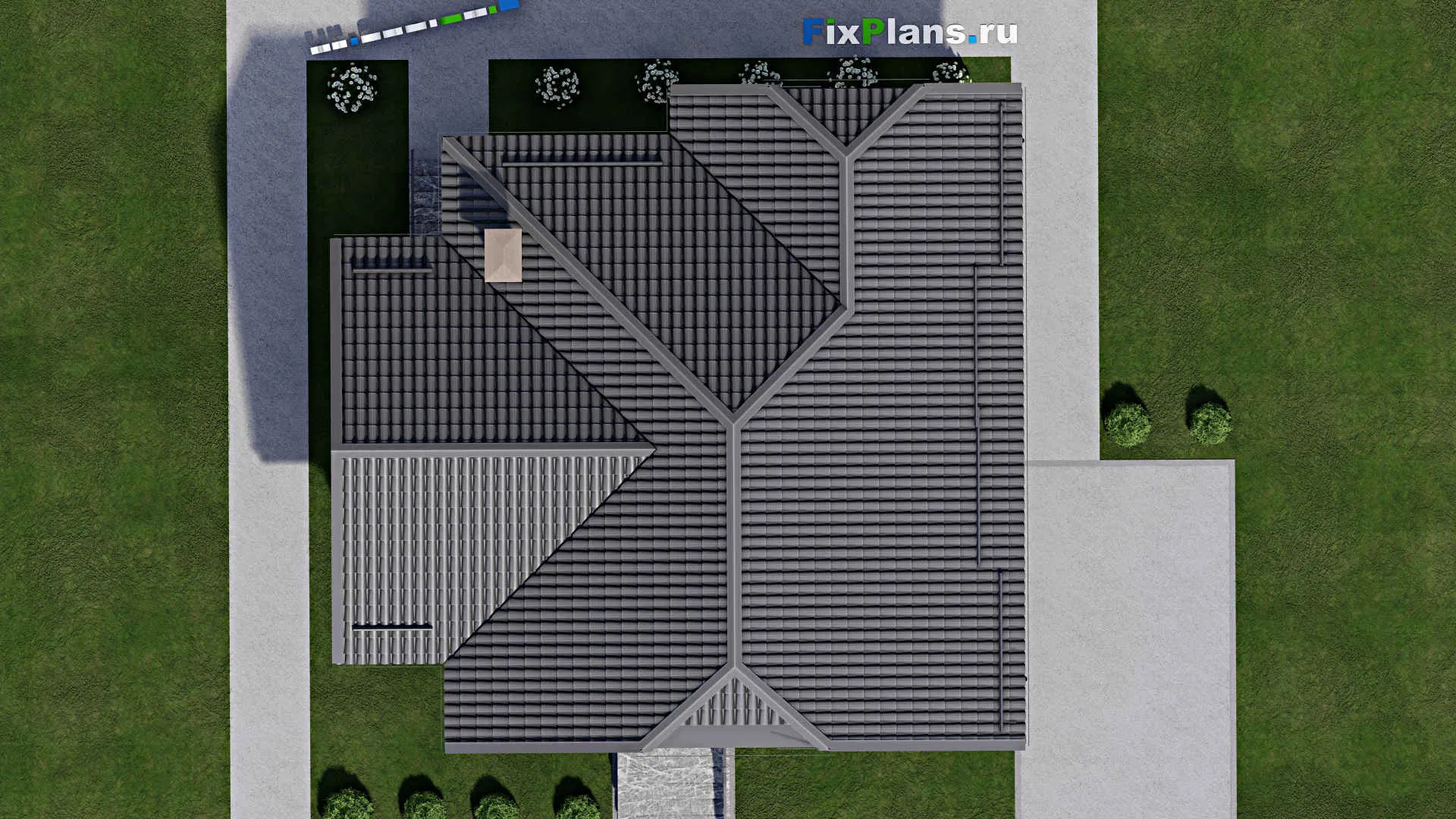 F-4832 - План одноэтажного дома 11 на 12, площадью 90 м² с 2 спальнями