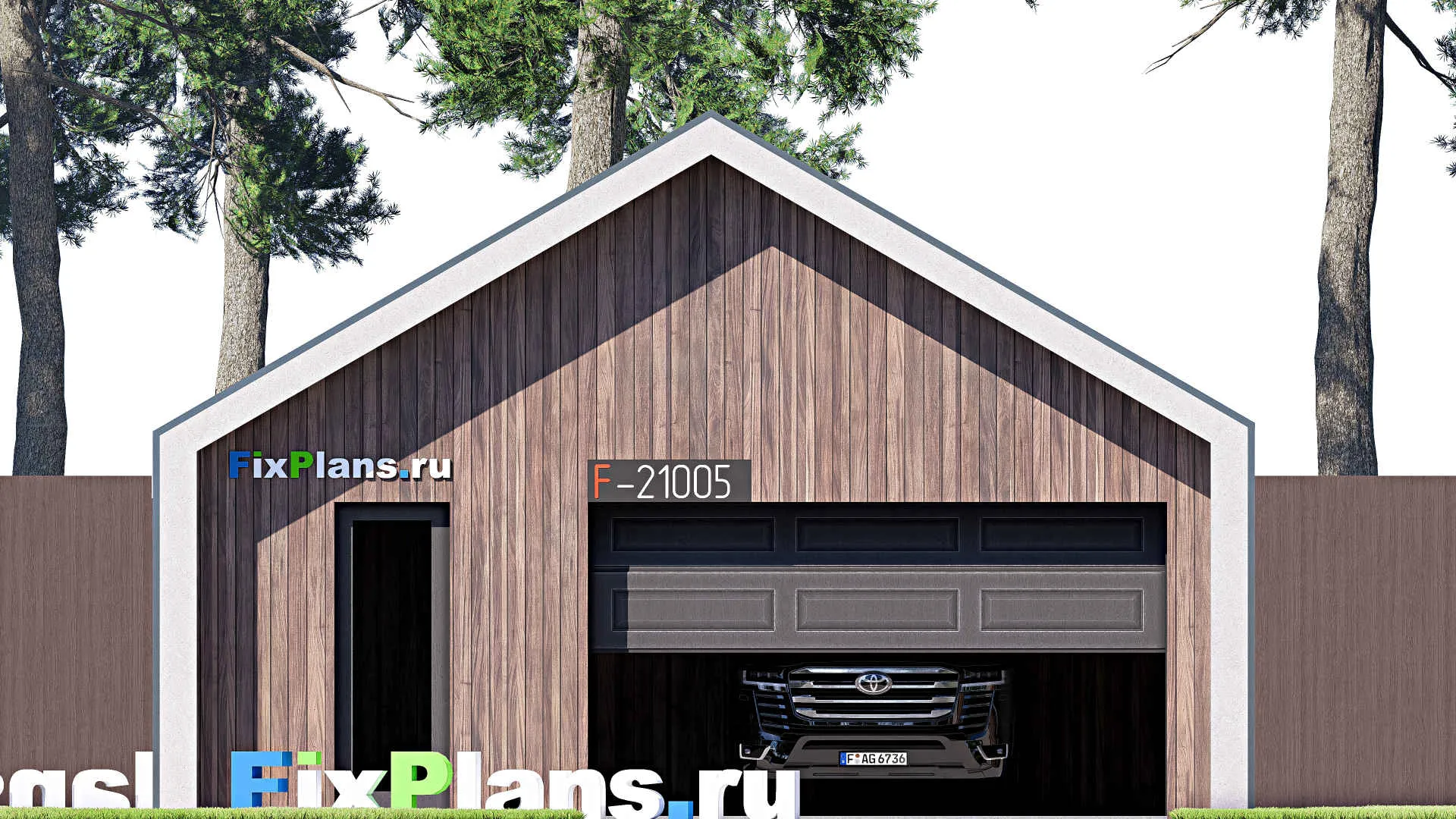 F-21005 - Проект гаража 8 на 8, площадью 50 м² на 2 машиноместа