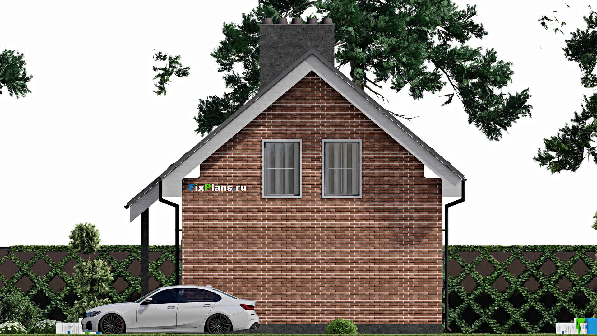 F-3473 - Проект дома с мансардой 7 на 10, площадью 100 м² с 2 спальнями