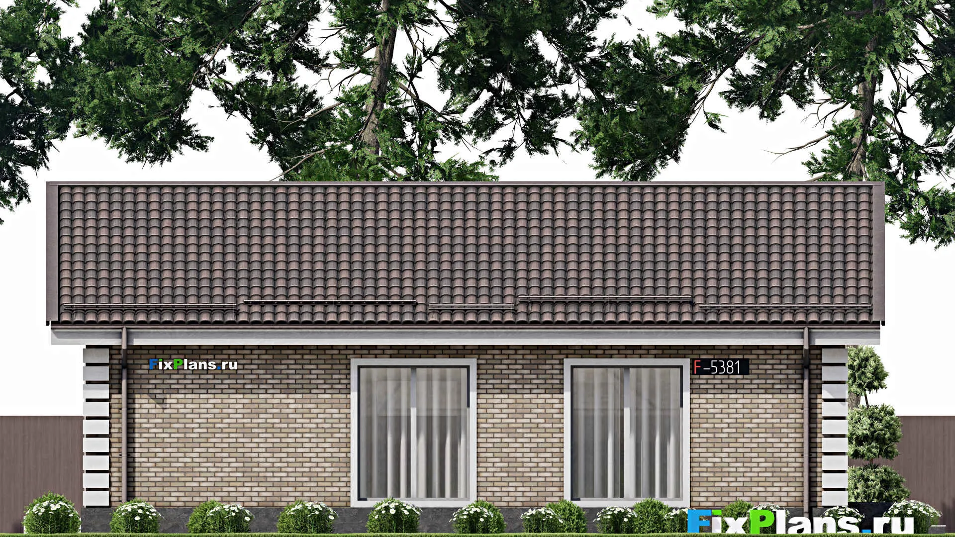 F-5381 - Проект одноэтажного дома 9 на 14, площадью 100 м² с 3 спальнями